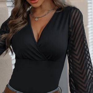 Flattering Sheer Sleeve Top